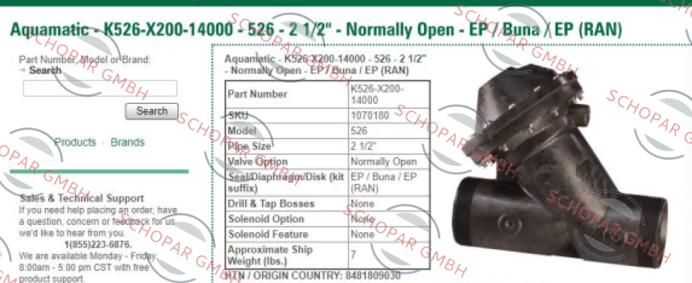 AquaMatic-K526-X200-14000-526 2.1/2IN    1070180 price