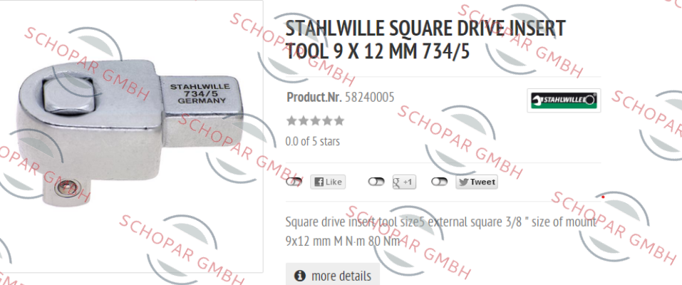 Stahlwille-p/n: 58240005, Type: 734/5 price