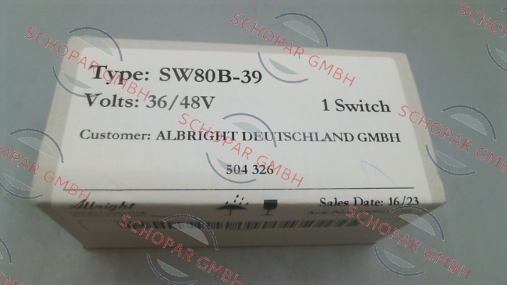 Albright-PN: 504326 / SW 80 B-39 36-48V INT price