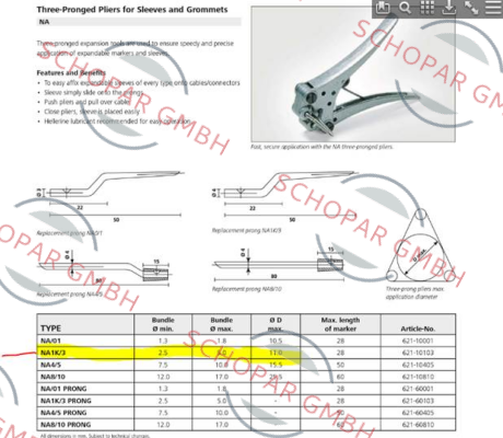 Hellermann Tyton-P/N: 621-10103 Type: NA-1 K/3  price