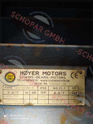 Hoyer Motors-Y2E2-225MA-4 price