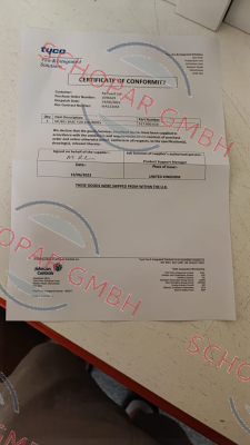 Tyco Fire-Certificate of Conformity for 517.050.610 price