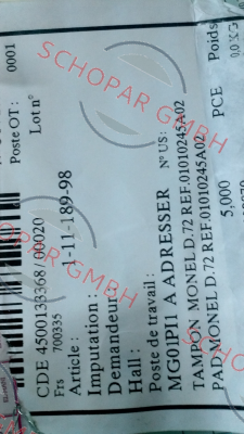 MATTEI-CDE 4500133368/20 ARTICLE:1-11-189-98 FOR  M 400 L   price