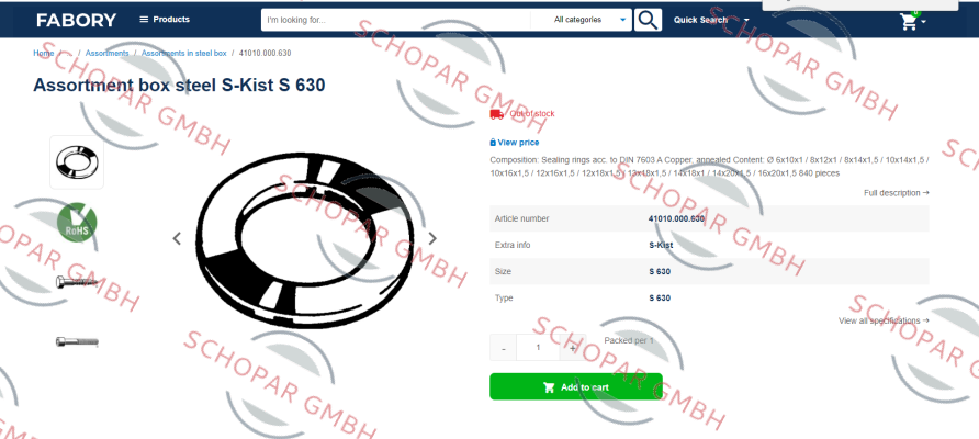 Fabory-41010000630 price