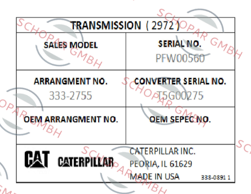 Caterpillar-PFW00560 price