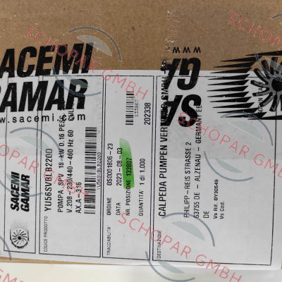Sacemi-SPV 18, 60 Hz, 220 mm price