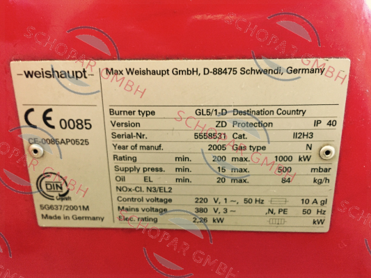 Weishaupt-601150 price